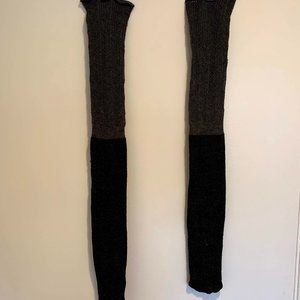 Two-Toned Dark Grey Over-The-Knee Socks